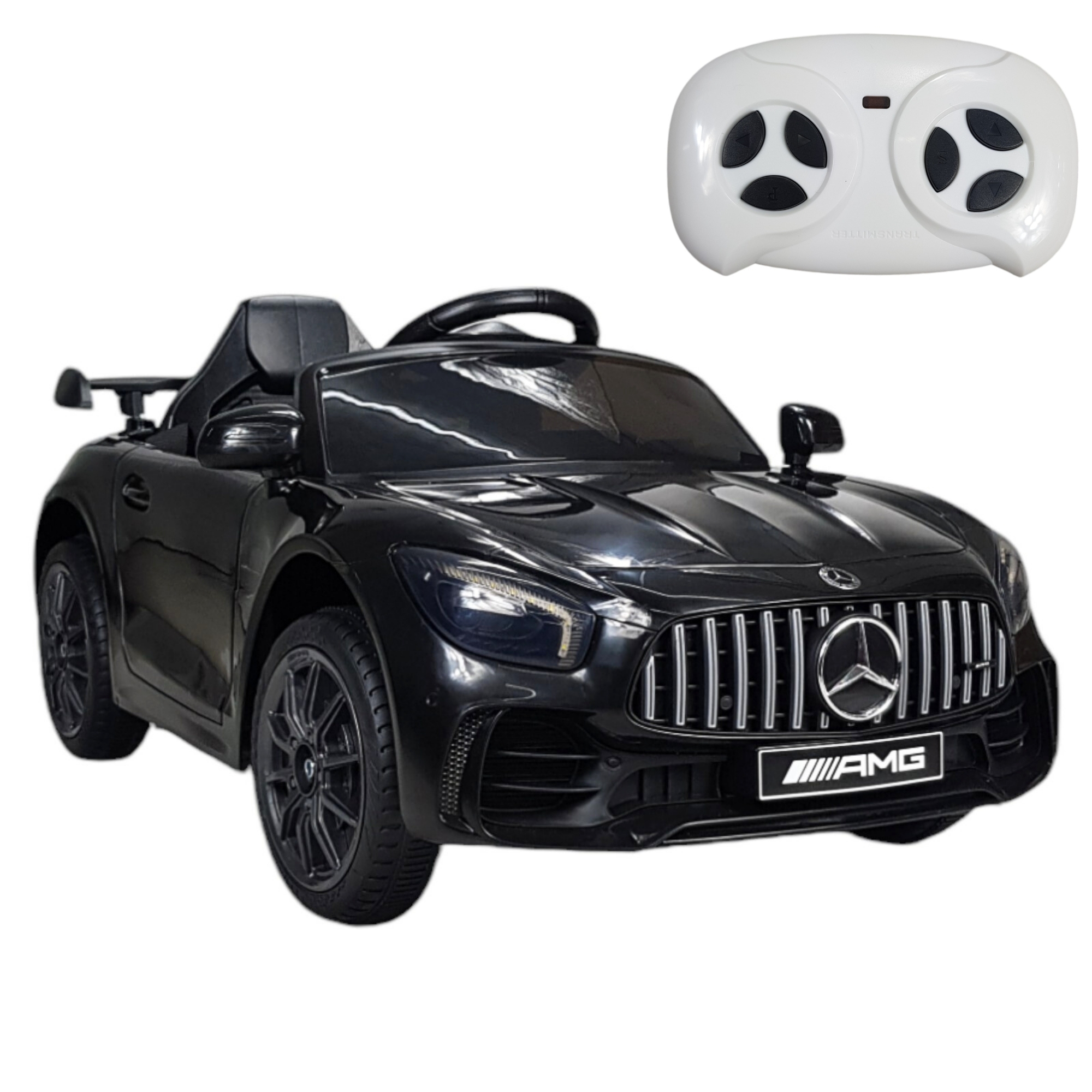 Montable Electrico para Niños Carro AMG con Control Remoto Luz Led 12v - Negro