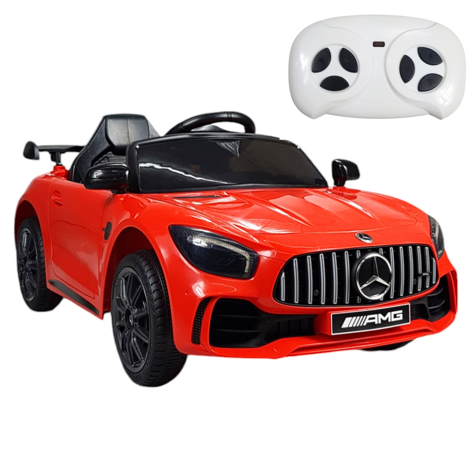 Montable Electrico para Niños Carro AMG con Control Remoto Luz Led 12v- Rojo