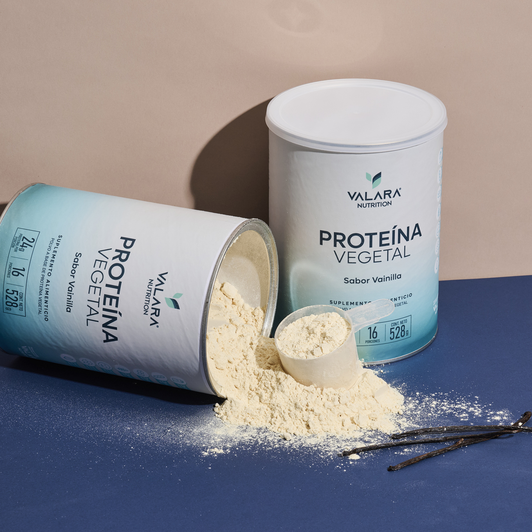 Proteína Vegana Valara Sabor Vainilla 528gr, Sin Azúcar, Baja en Carbohidratos