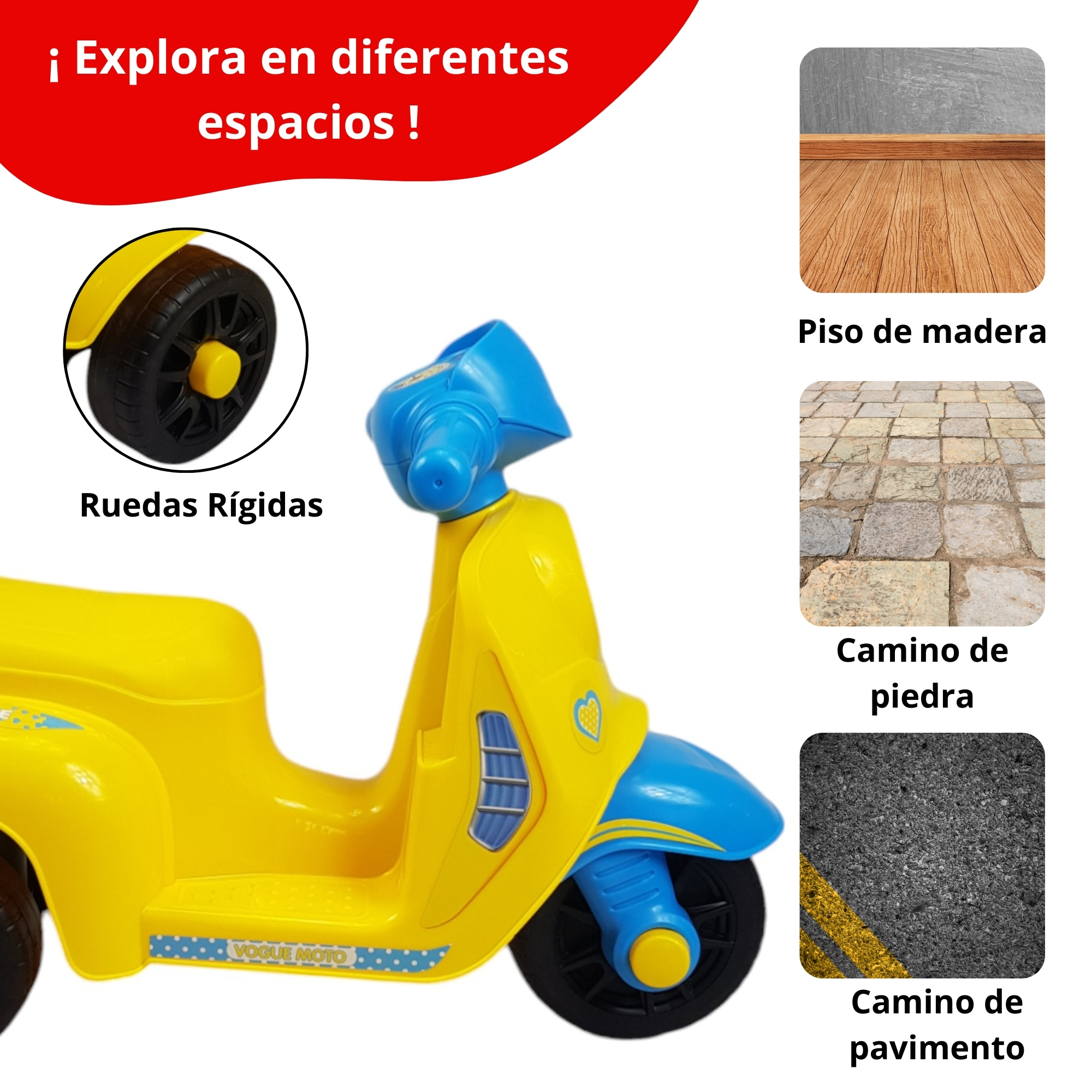 Montable Correpasillos para Niños Juguete de Equilibrio Moto - Amarillo