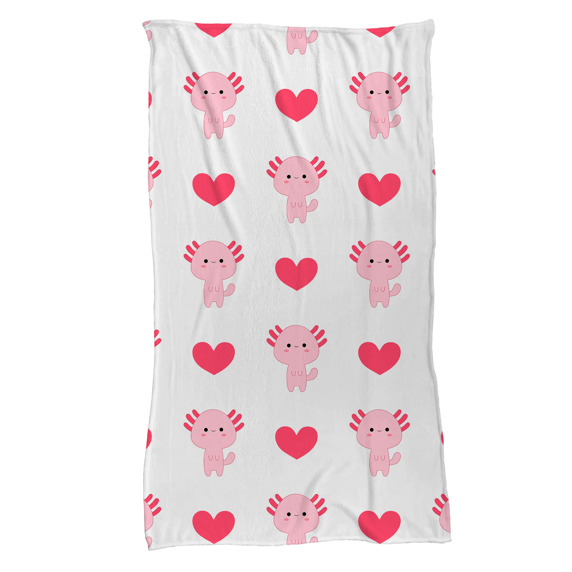 Cobija Manta Frazada Diseño de Patrón de Ajolote con Temática de Corazones Ultra Suave y Ligera de Alta Calidad