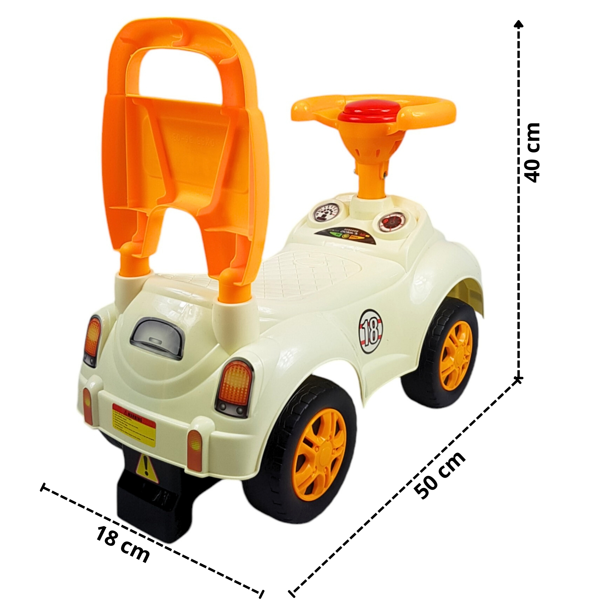 Montable para Niños Vocho Carrito Correpasillos de 51 cm - Blanco