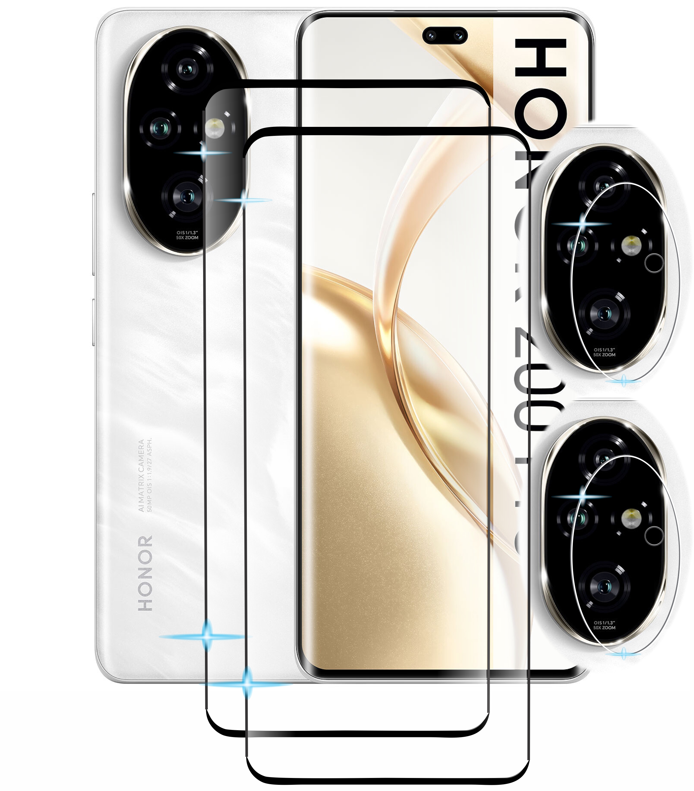 4 En 1 Cristal Templado Para Honor 200 Pro + Micas Camaras
