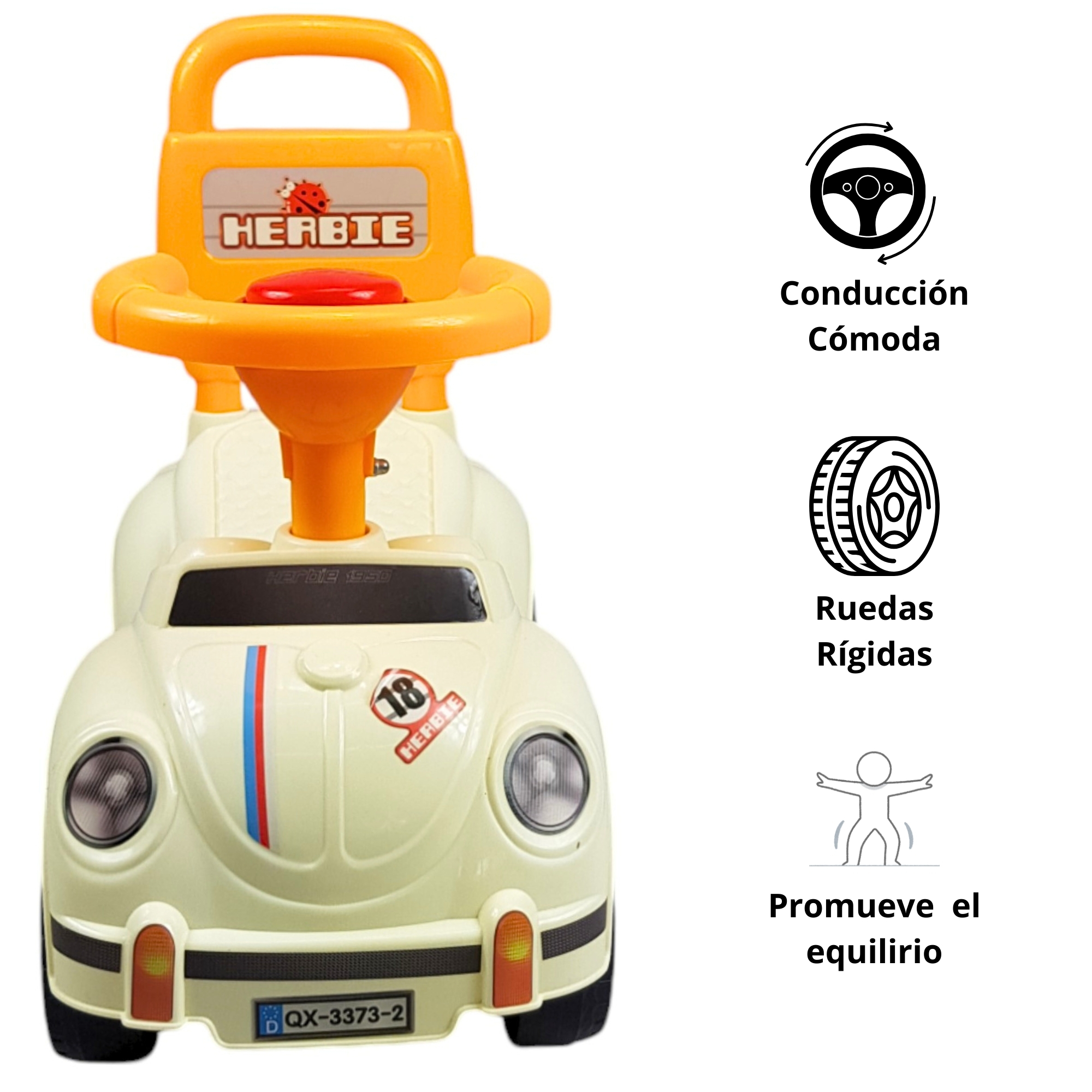 Montable para Niños Vocho Carrito Correpasillos de 51 cm - Blanco