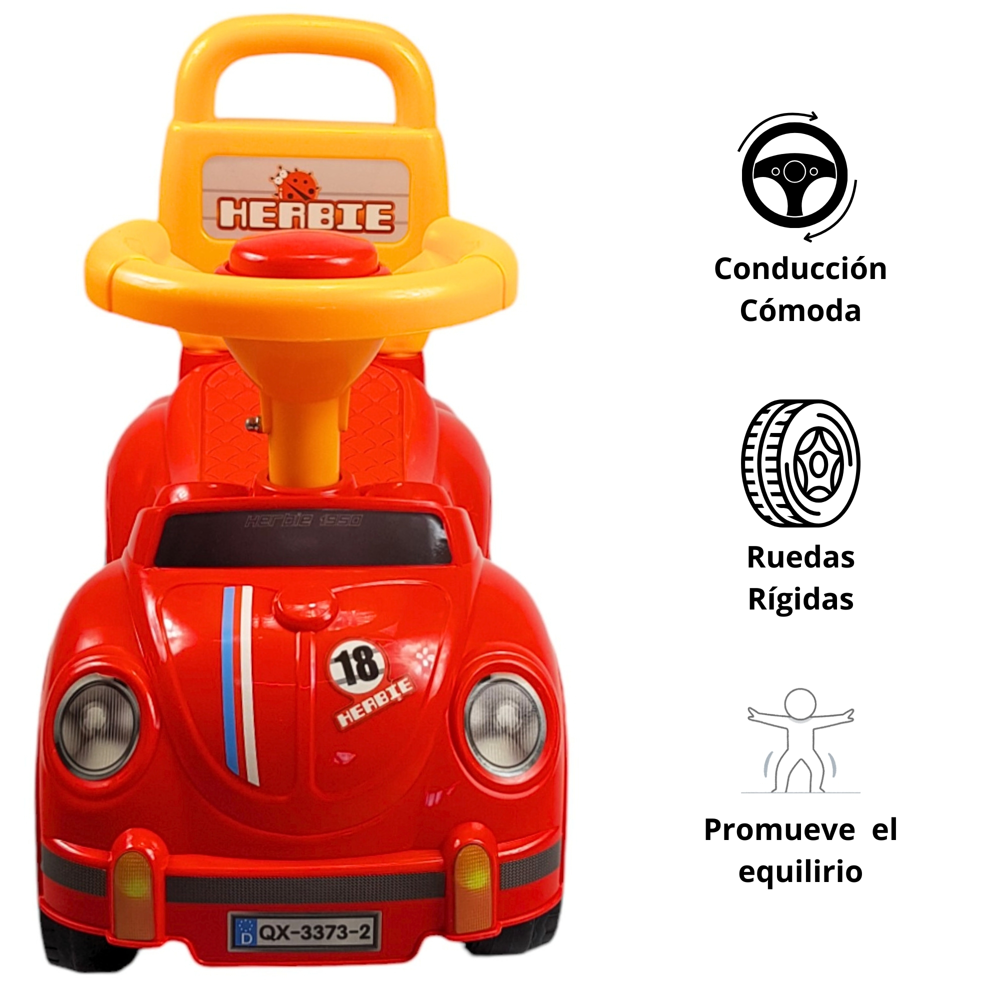 Montable para Niños Vocho Carrito Correpasillos de 51 cm - Rojo