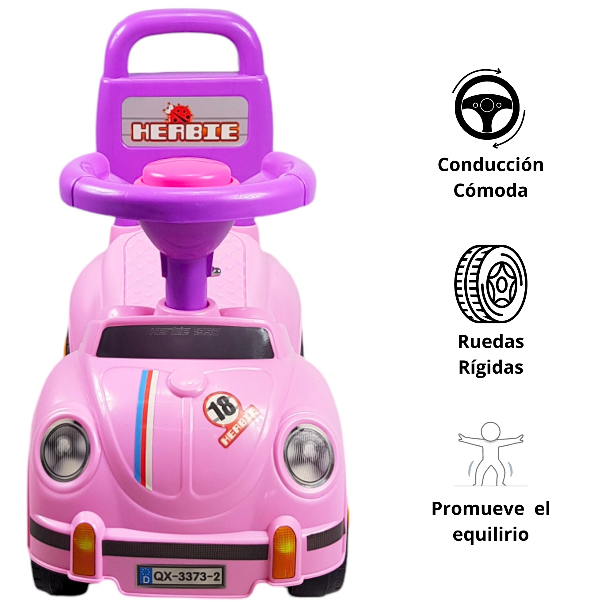Montable para Niños Vocho Carrito Correpasillos de 51 cm - Rosa