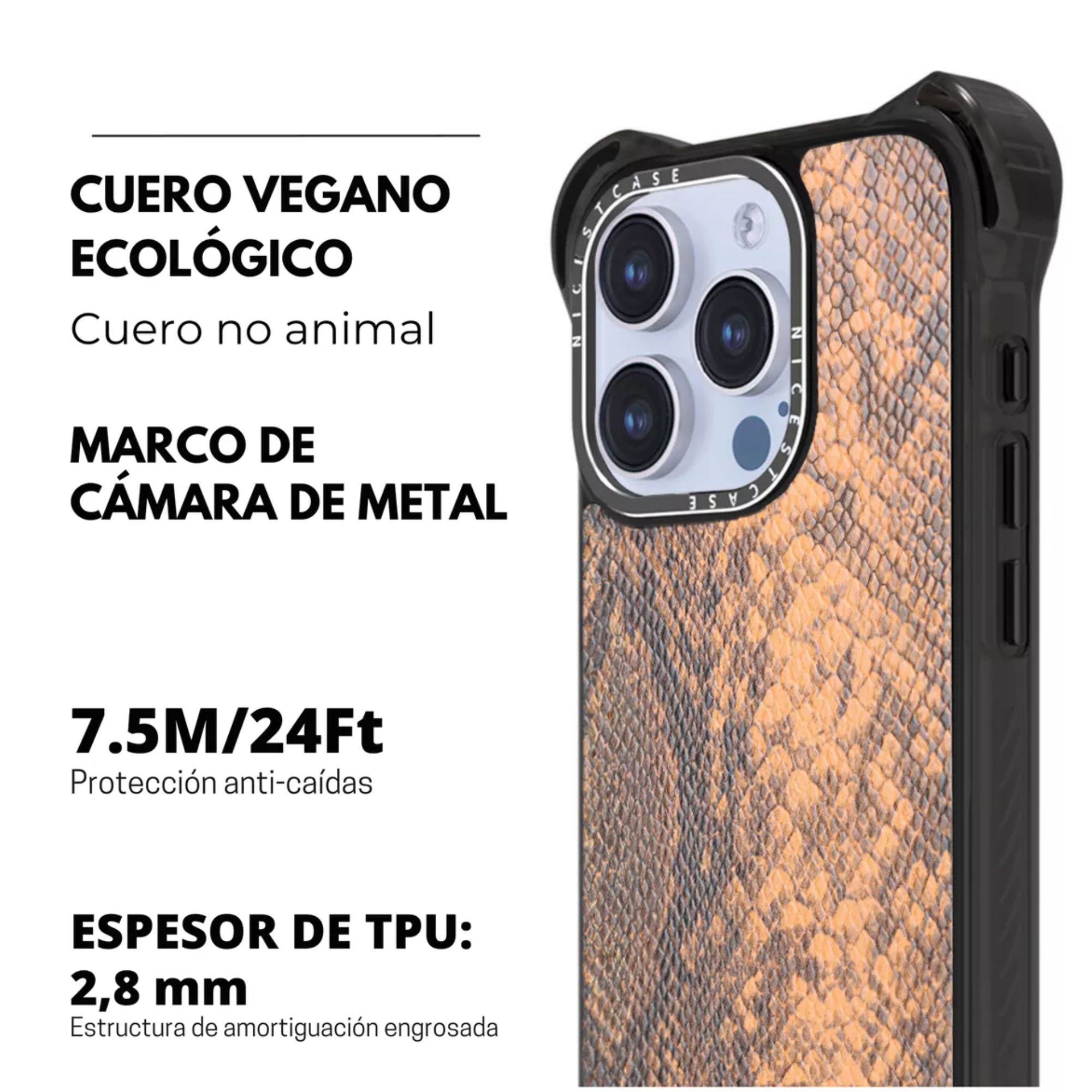 Funda Uso Rudo Para iPhone Ultra Bounce Animal Print Protector Compatible para iPhone 14 plus/15 plus / Estilo Boa