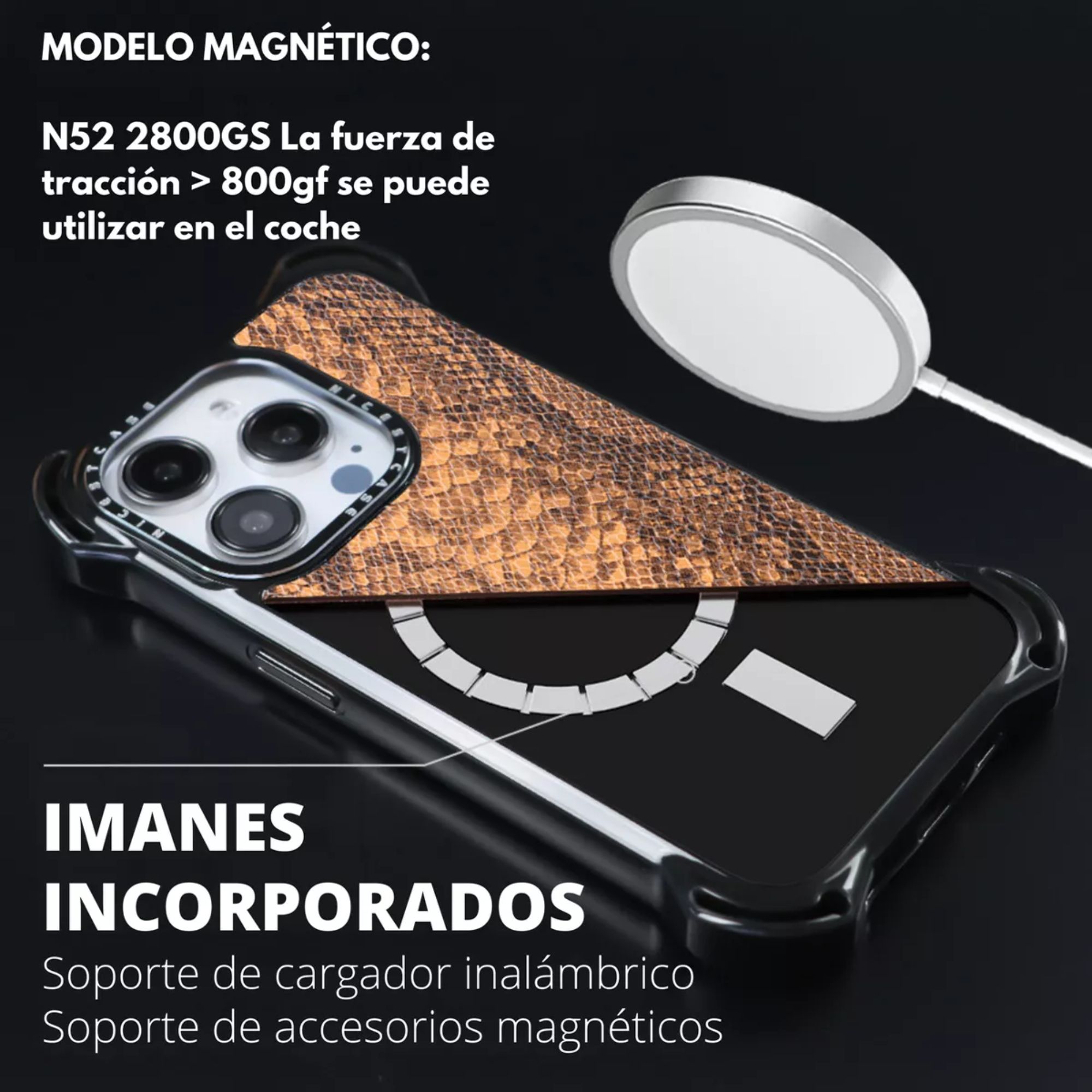 Funda Uso Rudo Para iPhone Ultra Bounce Animal Print Protector Compatible para iPhone 14 plus/15 plus / Estilo Boa