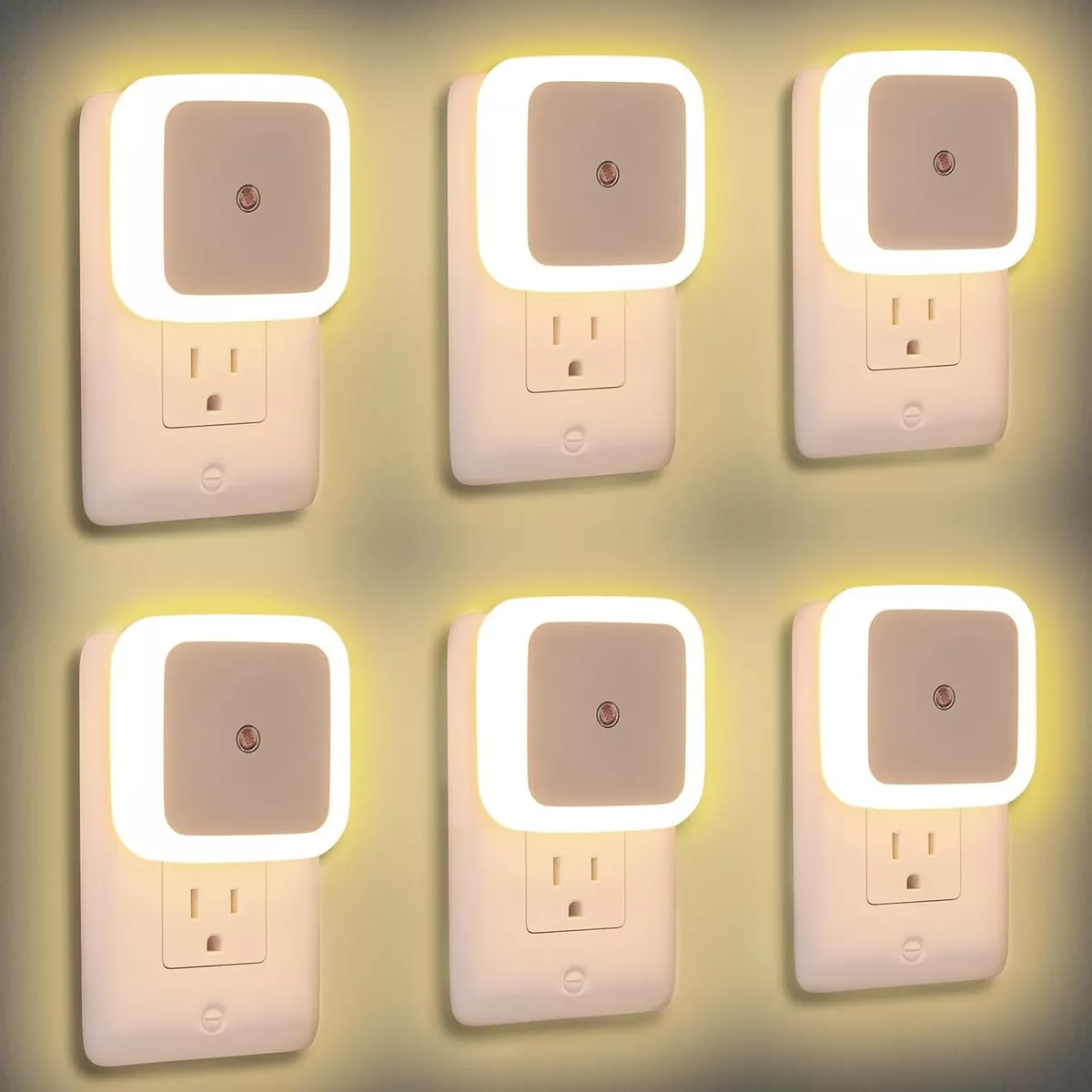 Kit 6 Luces De Noche Led Con Sensor De Luz De Descanso Calienta la luz