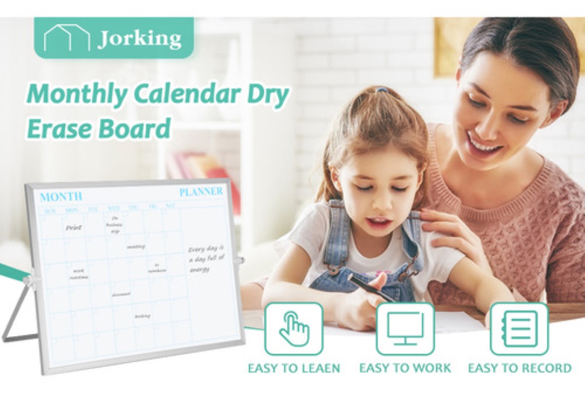 Pizarron 40 x 30 2 caras Con Soporte Plumon Y Calendario Blanco