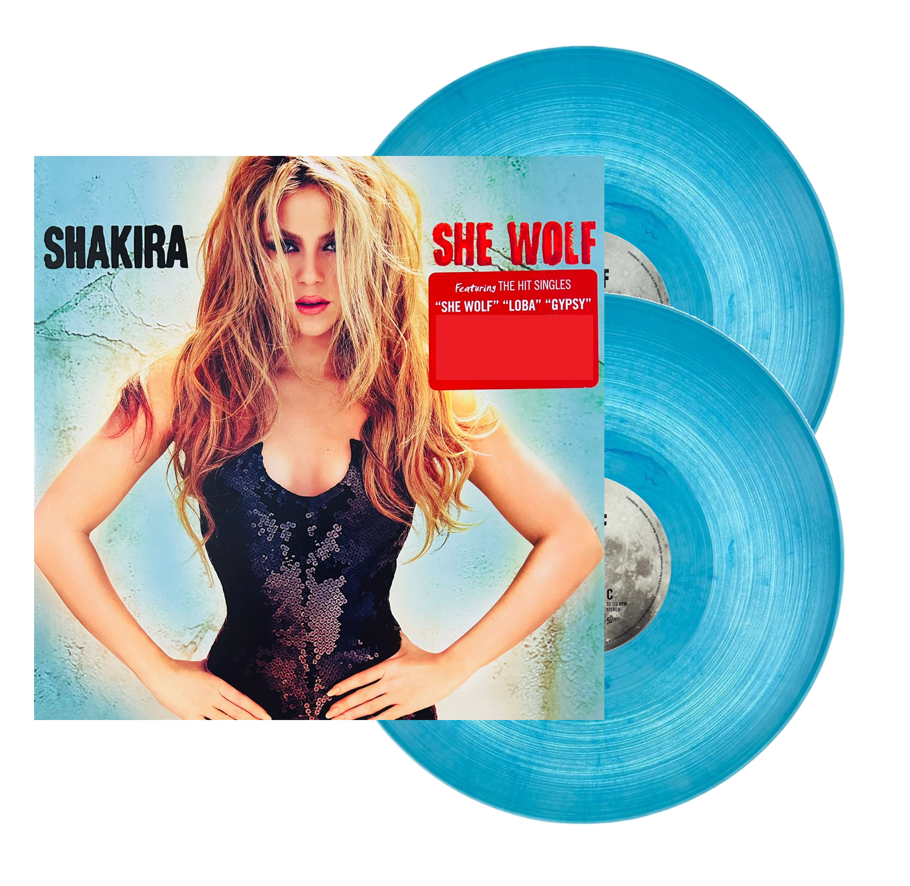 Shakira She Wolf Aqua Teal 2 Lp Vinyl