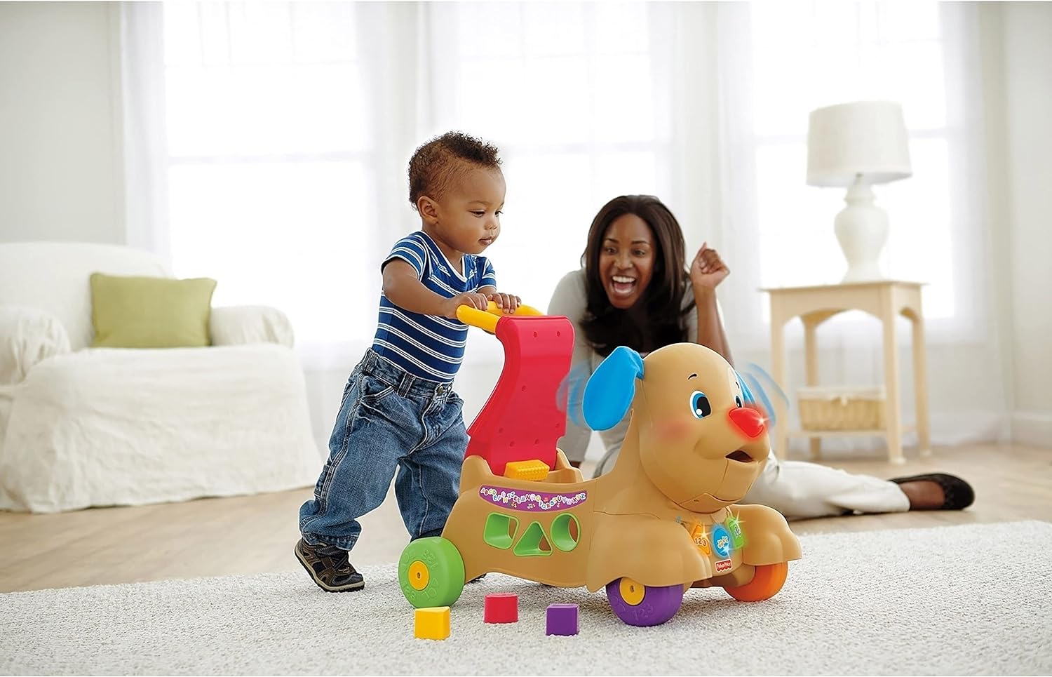 FISHER-PRICE, Andadera para Bebés Perrito Camina Conmigo, Ríe y Aprende