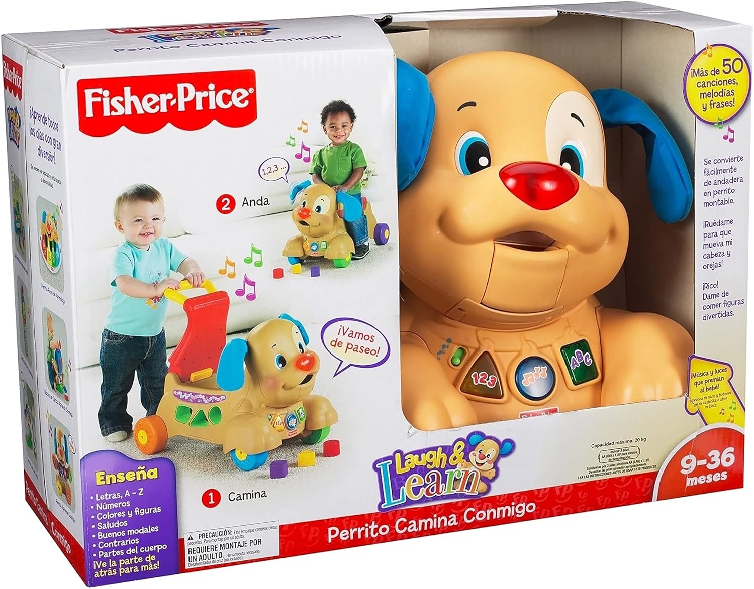 FISHER-PRICE, Andadera para Bebés Perrito Camina Conmigo, Ríe y Aprende