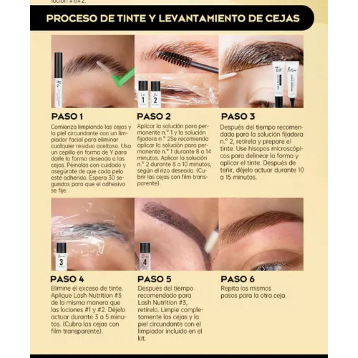 Kit Gollee Lash Lifting De Pestañas Laminado Ceja Con Tinta