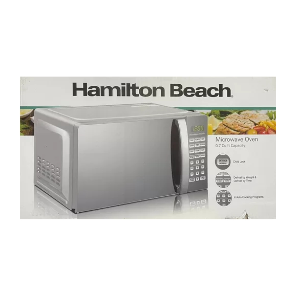 Horno Microondas Hamilton Beach HB-P70J17AL Potencia 1110W 19.8L - Plata/Ngo