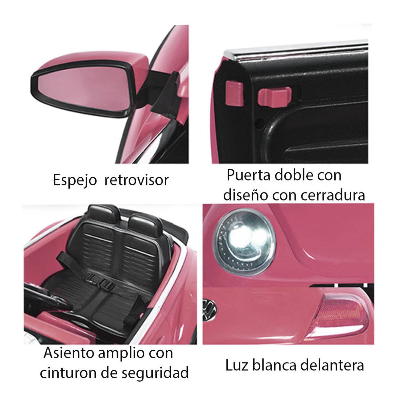 Carro Montable Electrico 12V Bettle Dune S503 Rosa