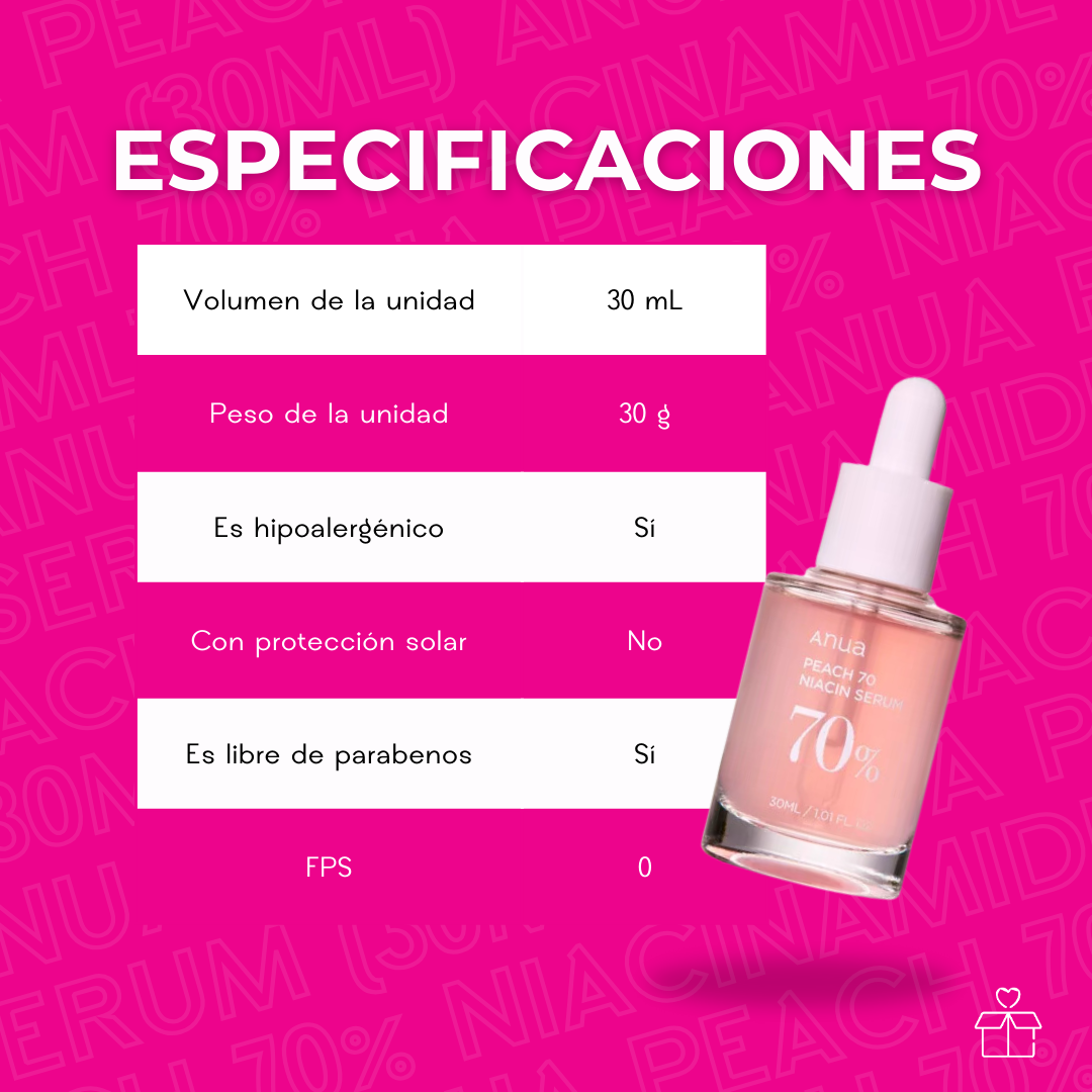 Anua Peach 70% Serum Tratamiento De Hiperpigmentación