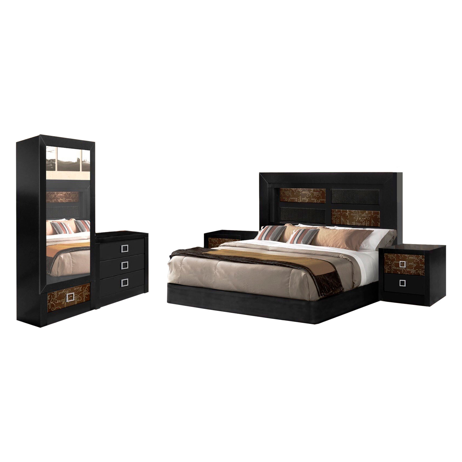 RECÁMARA MOBELO NELLY KING SIZE 5 PZ COLOR CHOCOLATE OSCURO-ENTREGA ÚNICAMENTE EN CDMX, QUERÉTARO, PACHUCA, TOLUCA Y SUS ÁREAS METROPOLITANAS