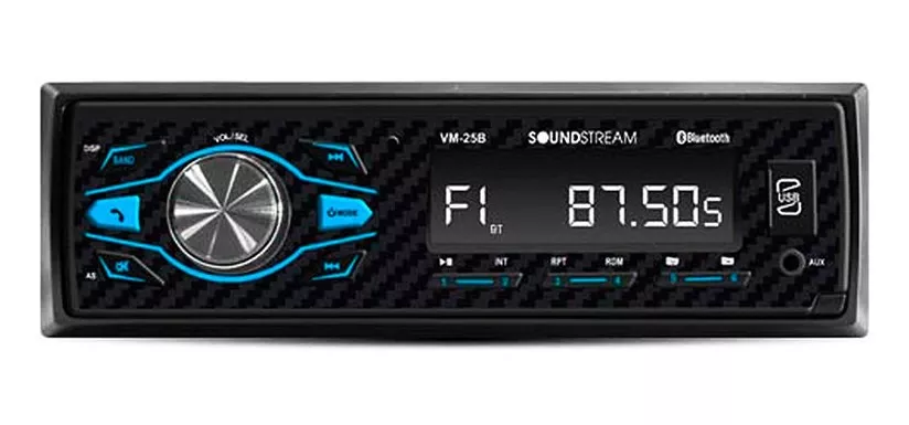Autoestéreo 1 DIN SoundStream VM-25B Panel Desmontable/USB/Receptor FM/Bluetooth V5.0
