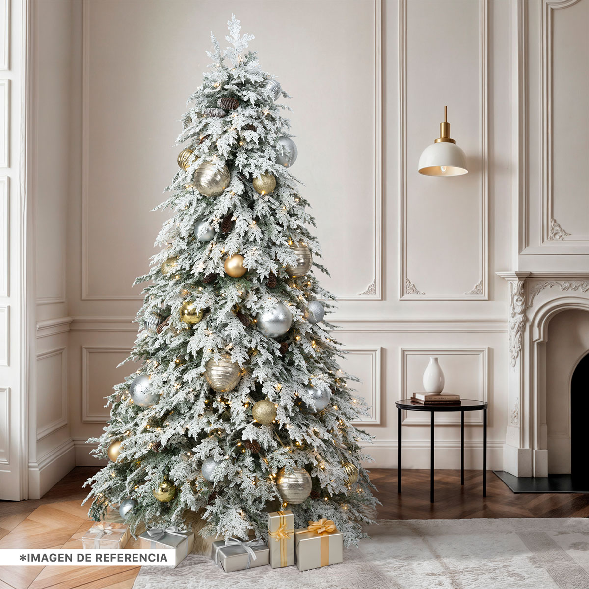 Arbol Navidad LuxenHome - Árbol De Navidad Delgado De 6.5 Pies, árboles De Navidad  Arbol Nevado Con Luces, image size:1200x1200