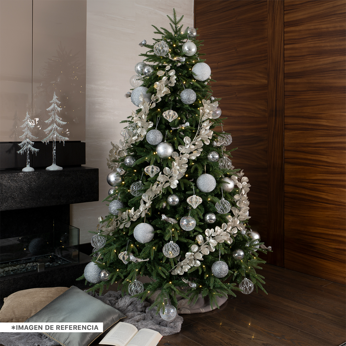 Árbol de Navidad con Luz LED 1.8m. Pino Navideño 1000 Ramas Preiluminado - Verde para ESQUIMAL