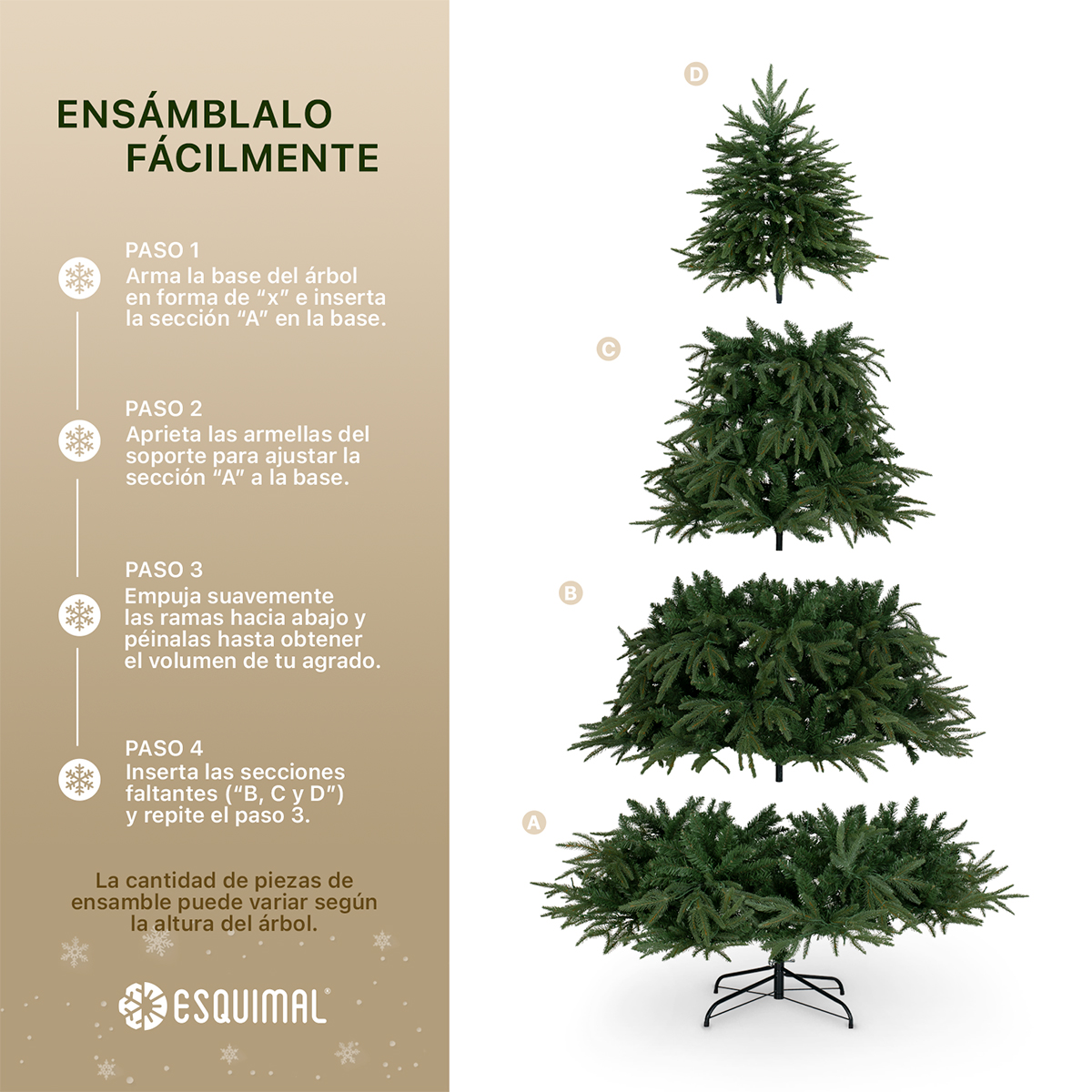 Árbol de Navidad con Luz LED 1.8m. Pino Navideño 1000 Ramas Preiluminado - Verde para ESQUIMAL