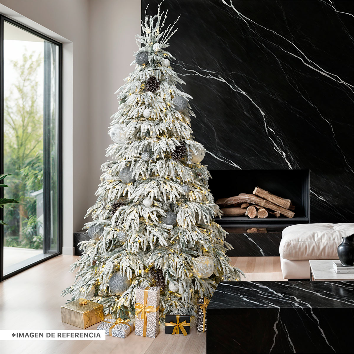  Árbol de Navidad Premium Nevado con Ramas Mixtas 2.50 m 1405 Ramas – Verde Para ESQUIMAL