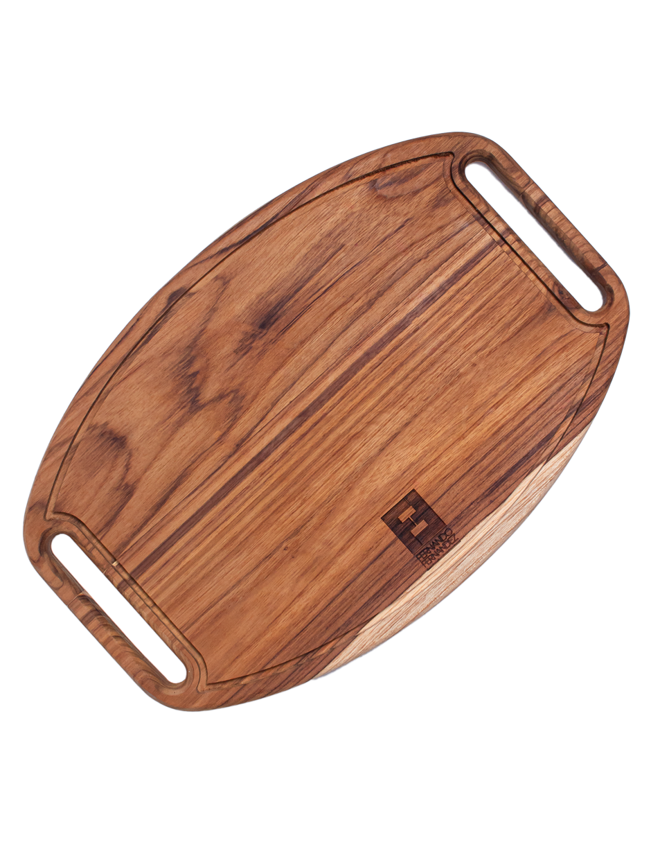 Tabla de Cortar Artesanal de Madera de Teca Modelo VIENA