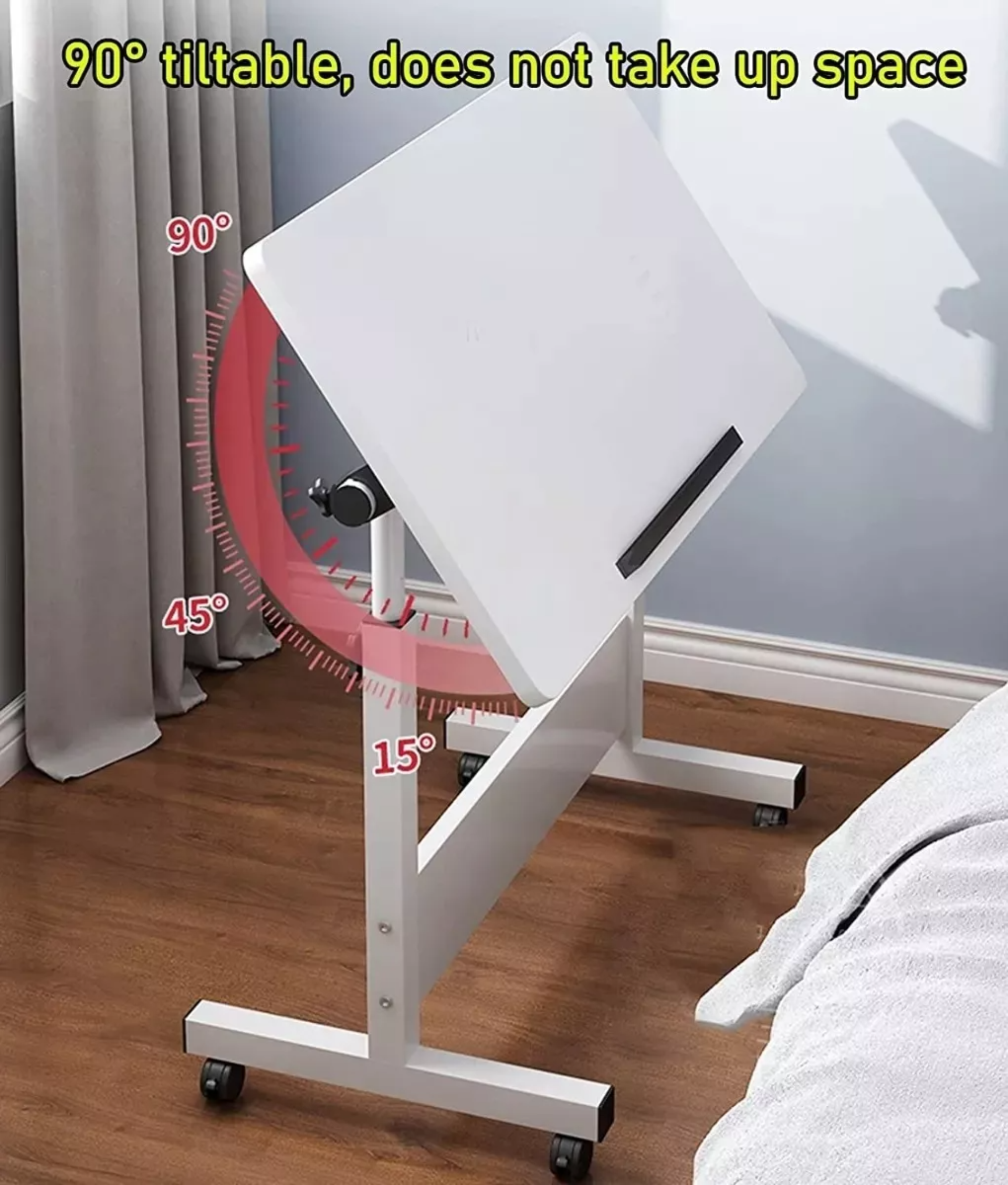 Mesa Rectangular Móvil Con Altura Regulable P/laptop 80×40cm