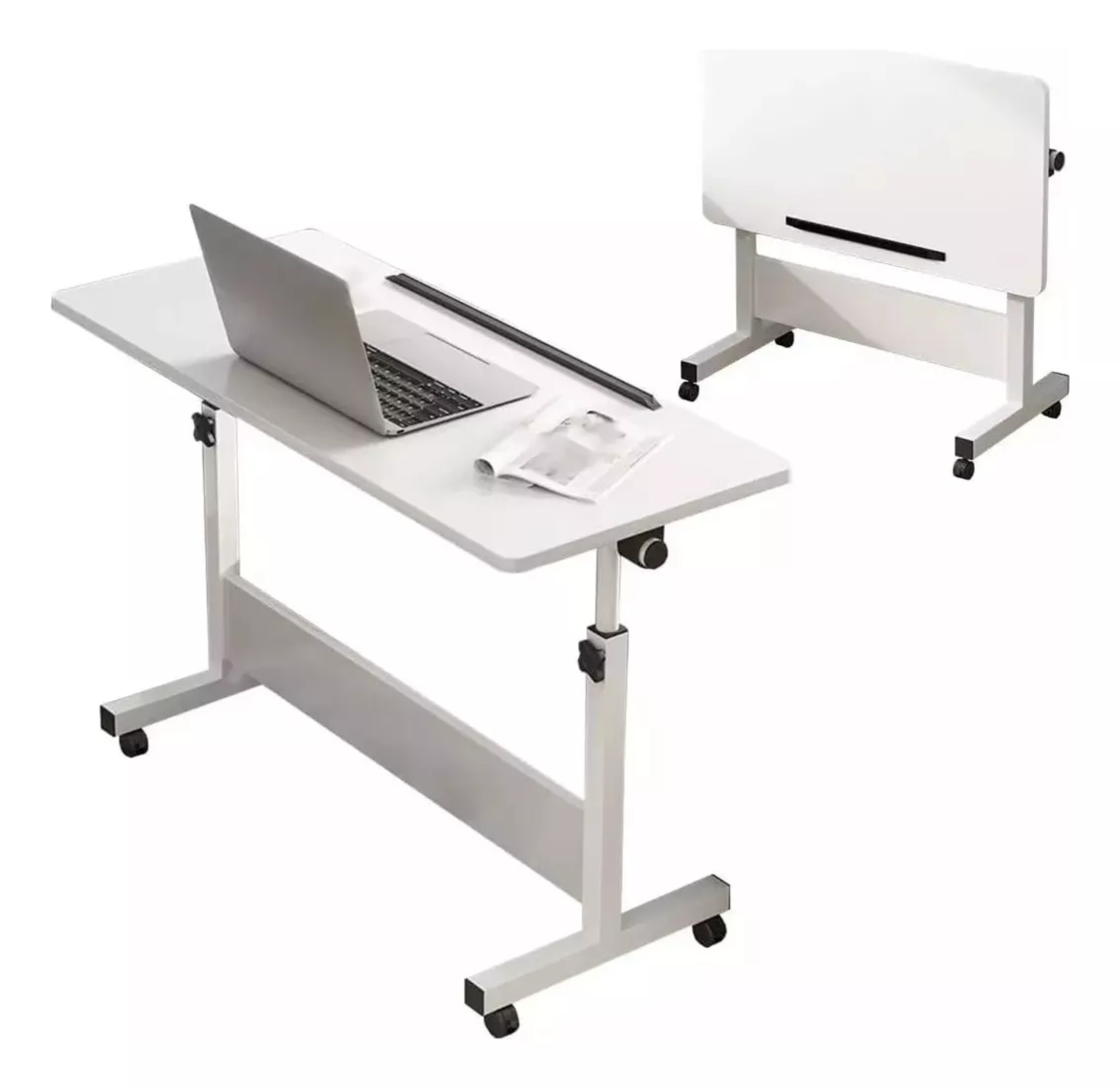 Mesa Rectangular Móvil Con Altura Regulable P/laptop 80×40cm