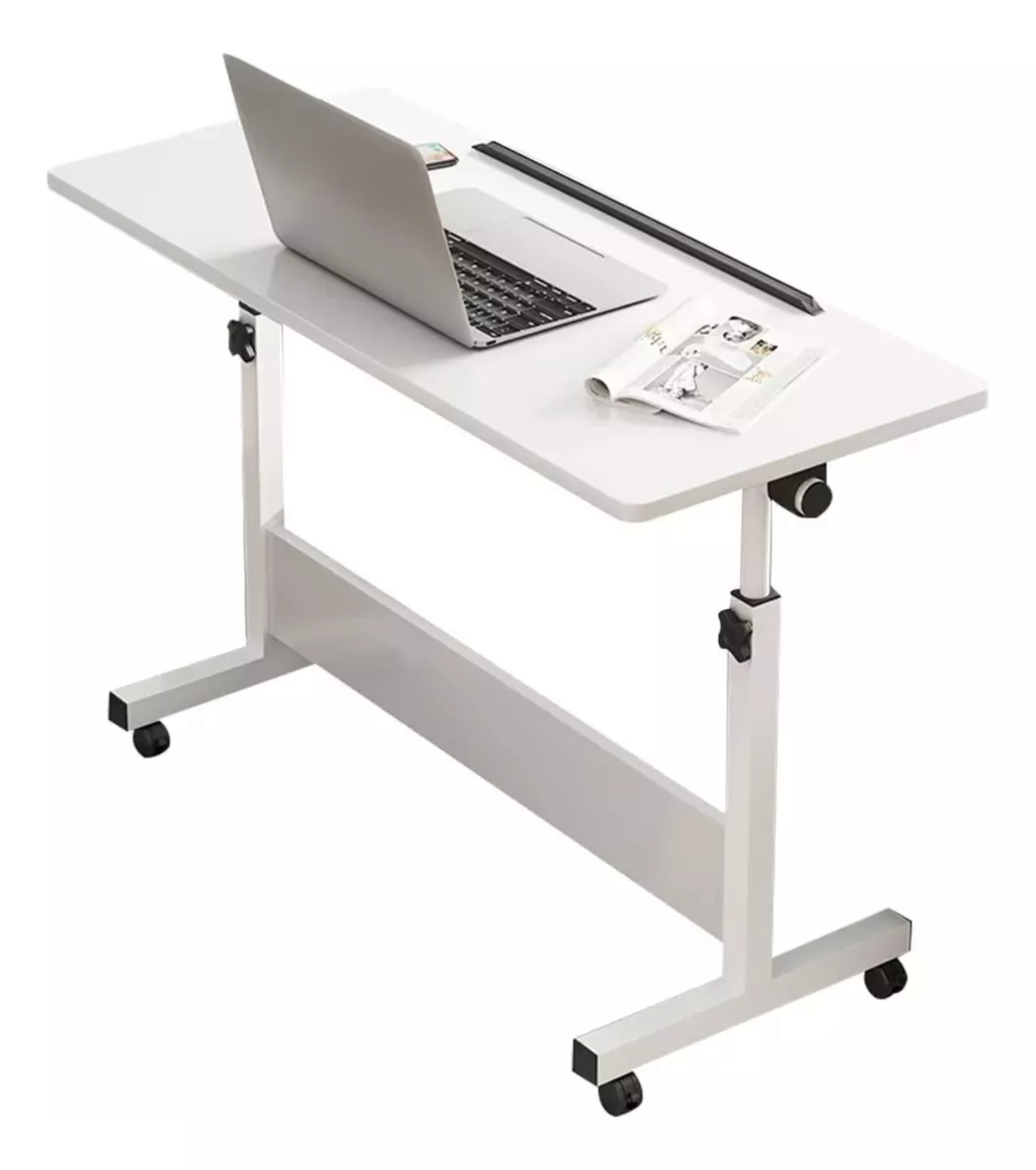Mesa Rectangular Móvil Con Altura Regulable P/laptop 80×40cm