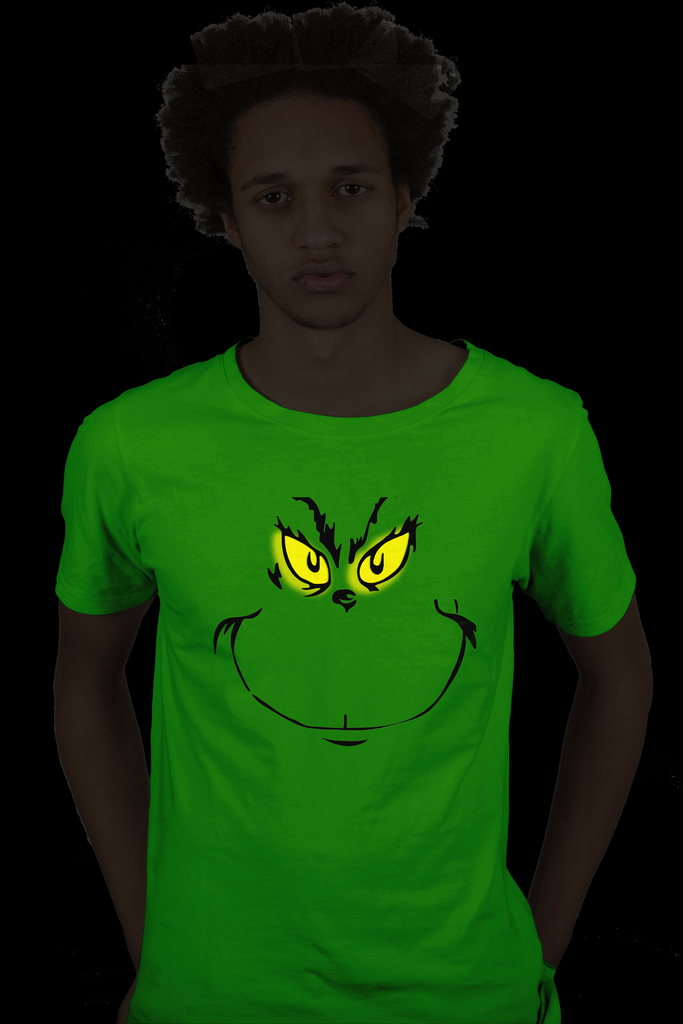 PLAYERA EL GRINCH, BRILLA EN LA OSCURIDAD, NAVIDAD, AÑO NUEVO, DISFRAZ