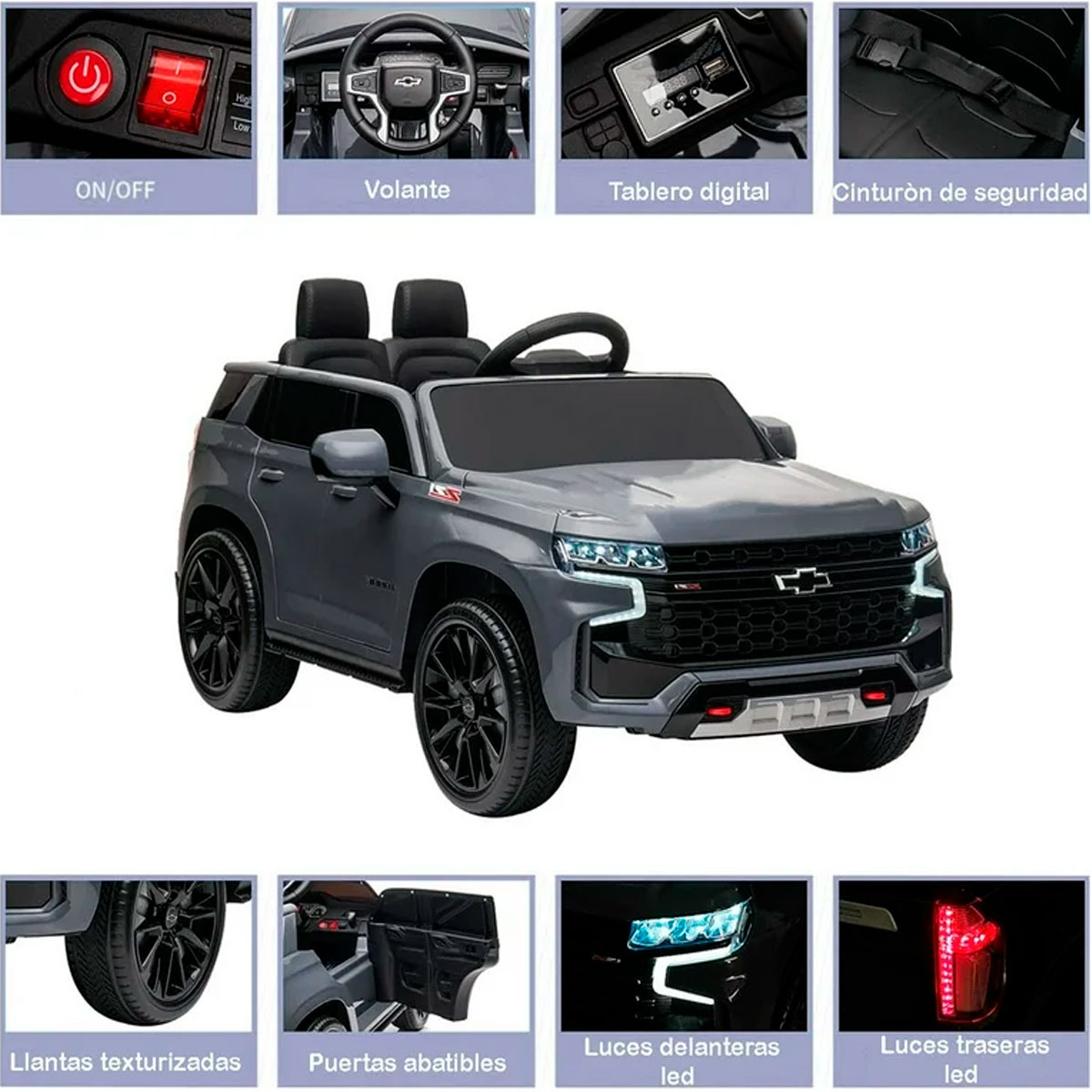 Carro Camioneta Montable Electrico 12V Tahoe SUV Gris