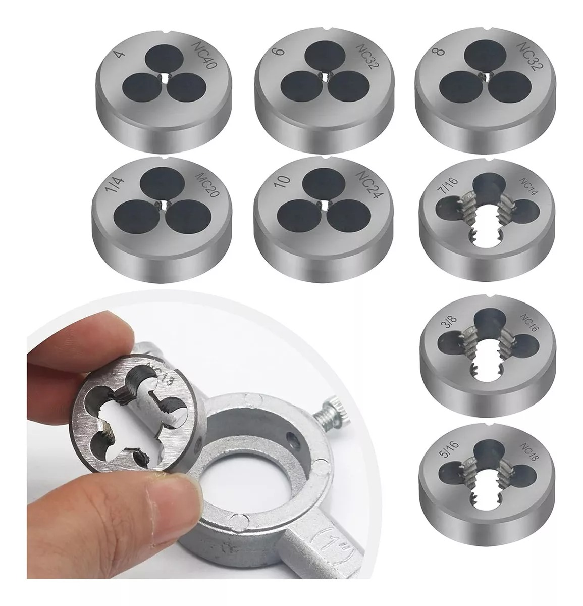 Kit De 20 Machuelos Con Maneral Broca Tipo Matraca Ajustable