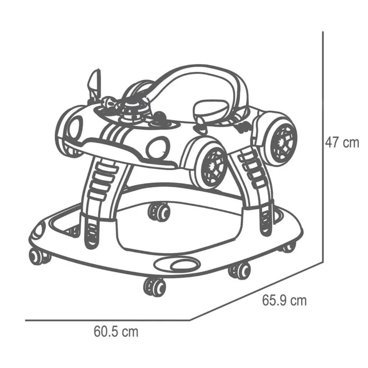 Andadera  Para Bebe Prinsel Auto Boy LX Con Luz