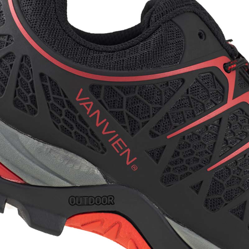 Tenis Industrial Casquillo Hombre Dieléctrico Van Vien VVFI0005 Negro Rojo (PP+D)