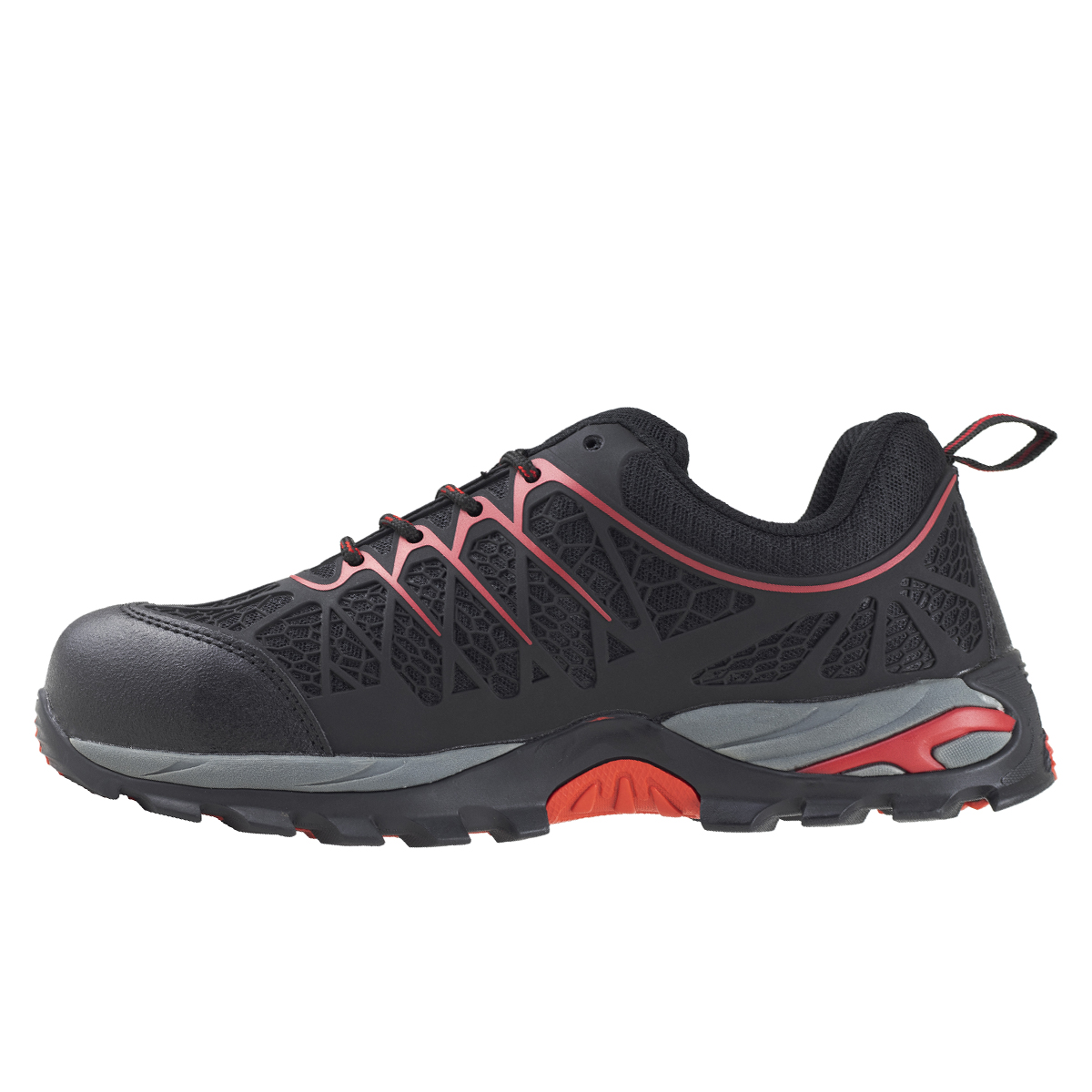 Tenis Industrial Casquillo Hombre Dieléctrico Van Vien VVFI0005 Negro Rojo (PP+D)