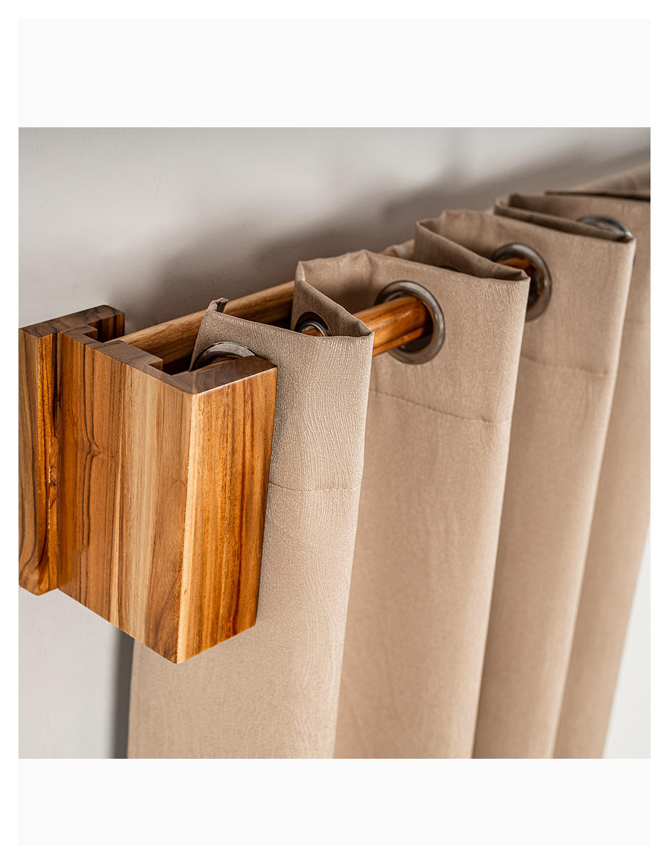 Cortinero Artesanal de Madera Riviera Alto Teka 2.40 m