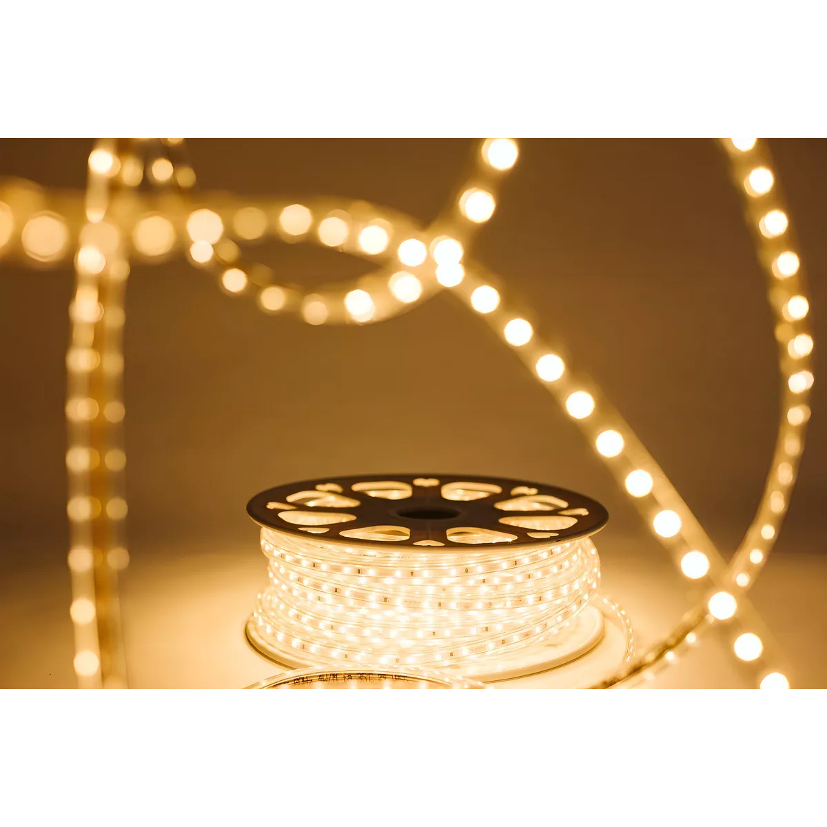 Manguera Tira Led Luz Plana Uso Exterior 25m Color De La Luz Blanco Cálido