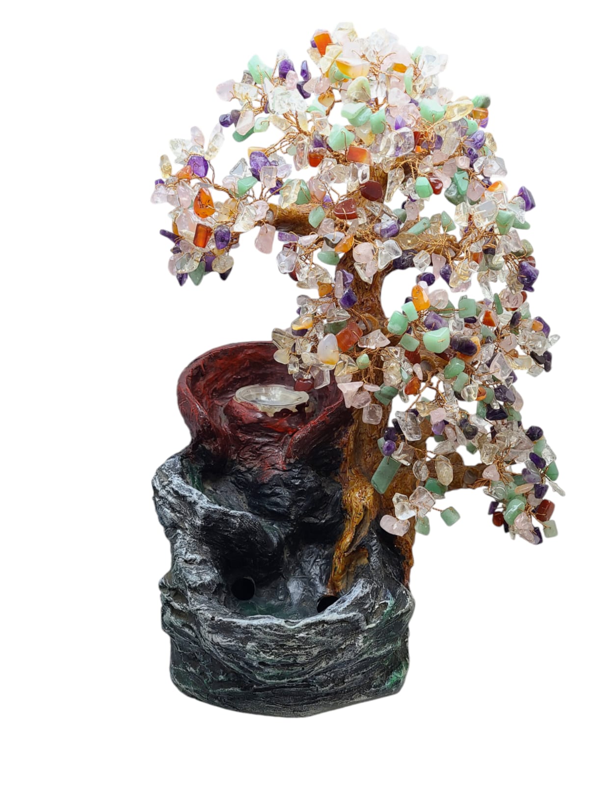 Fuente De Arbol Feng-shui Con Cuarzo Jumbo