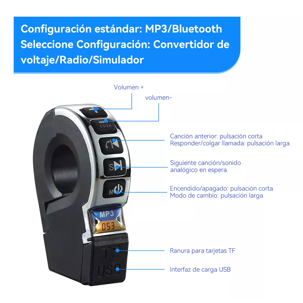 Bocinas Moto Bluetooth Amplificador Bluetooth Carga Universa