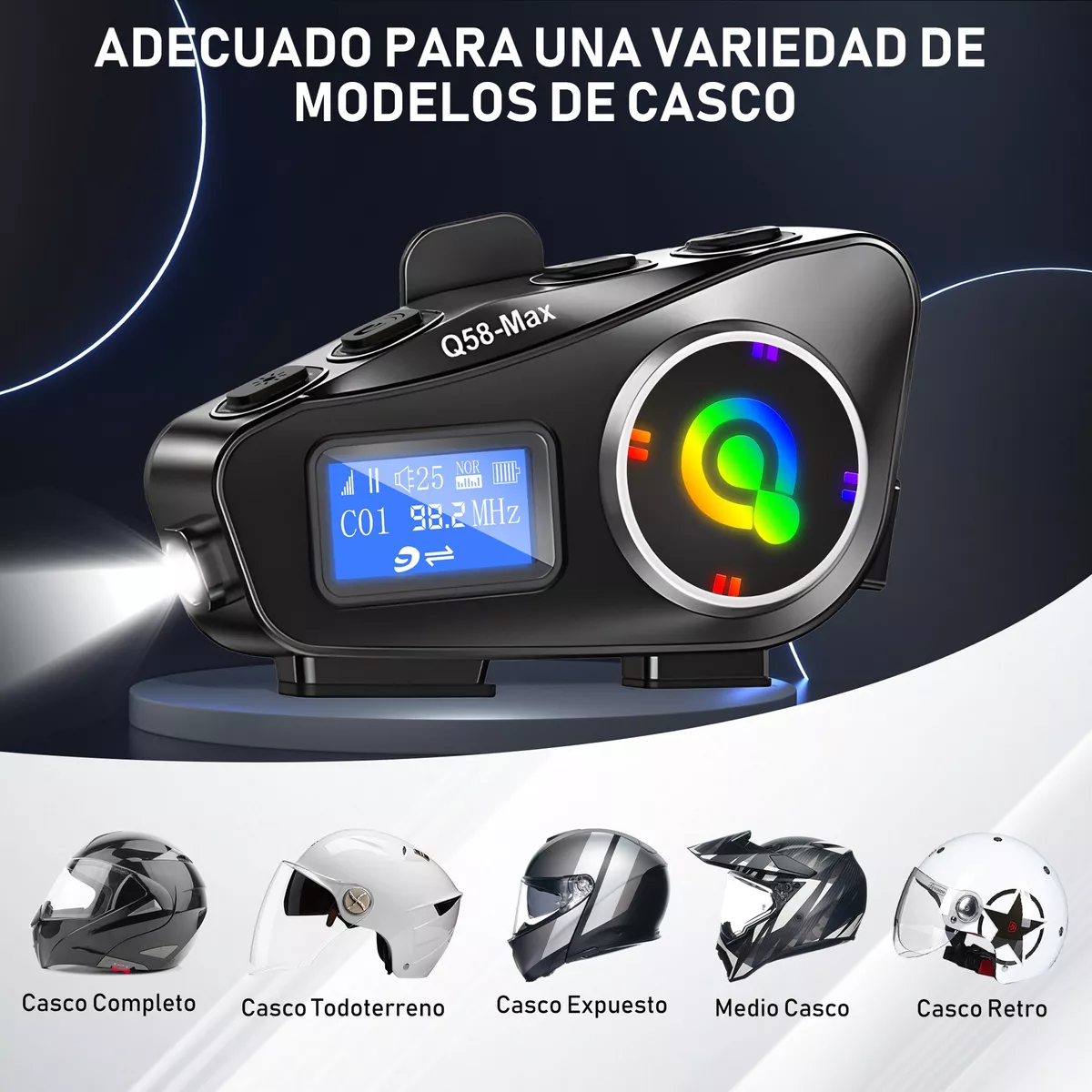 Intercomunicador Casco Audífonos Bluetooth Para Moto Fm Mp3