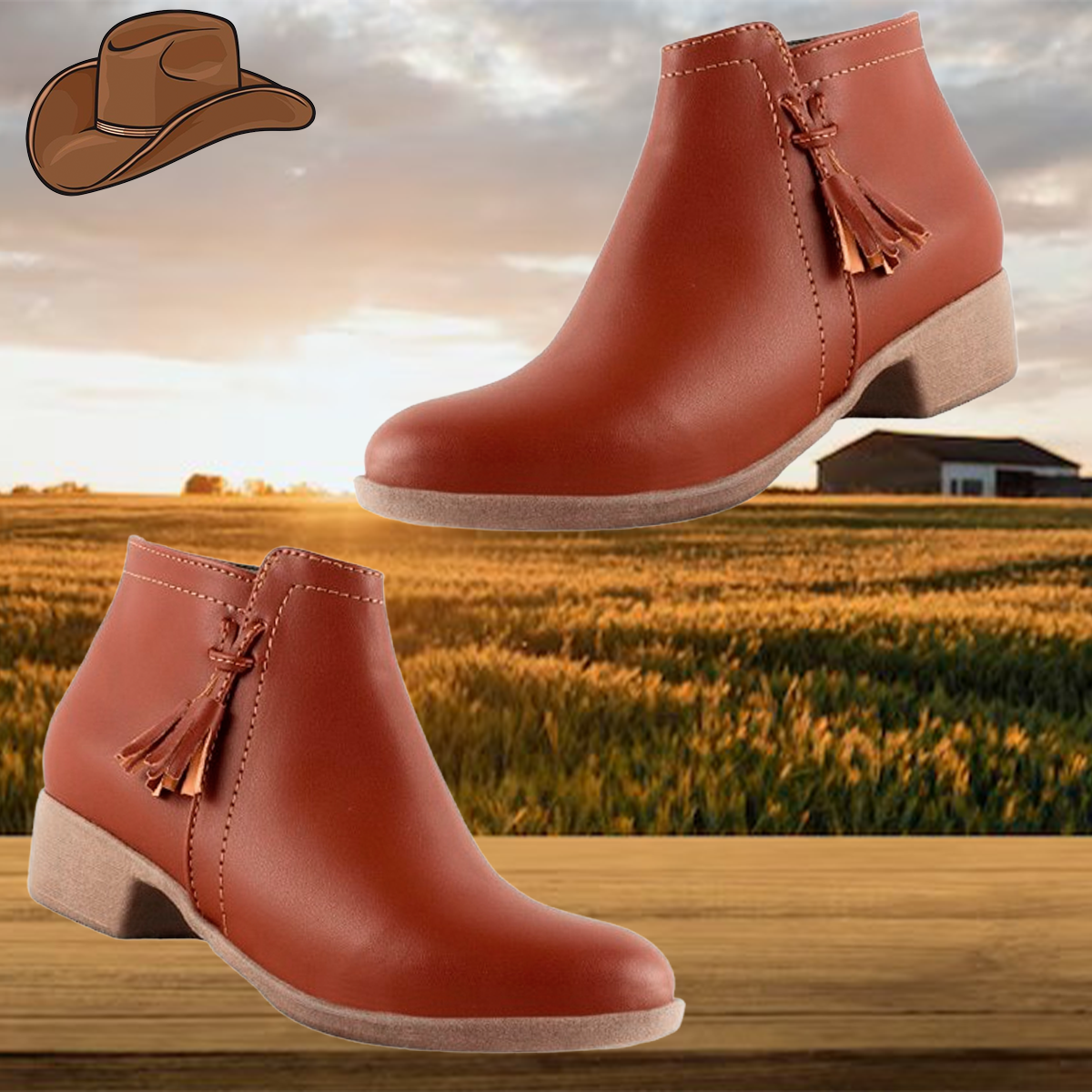 Botas vaqueras con cierre clearance