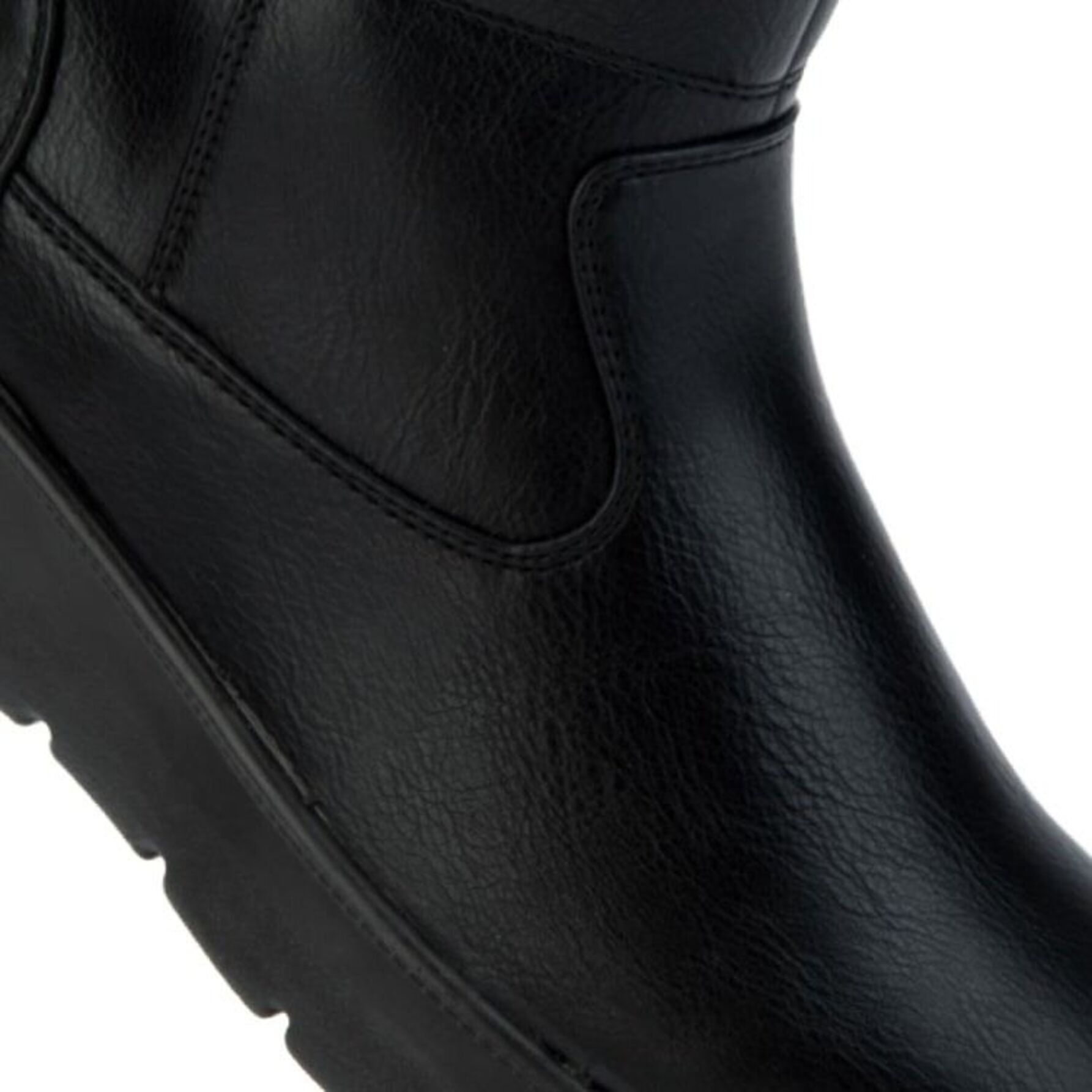 Bota para mujer, tipo confort, con detalle de botón y forro afelpado, color negro, marca Shosh, 1103857