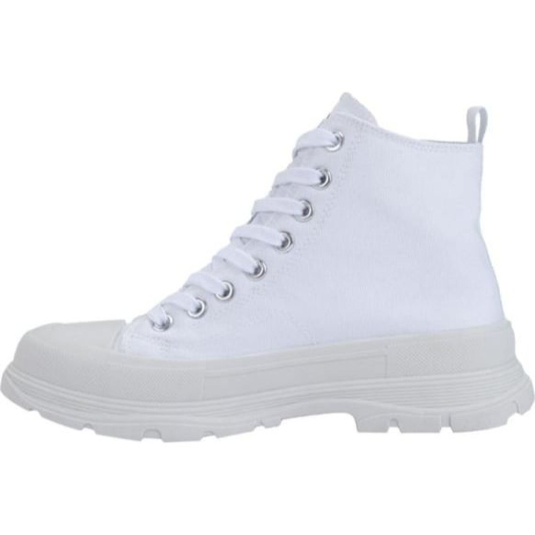 Tenis botín para mujer, con estampado de corazón, color blanco, estilo urbano 1106849