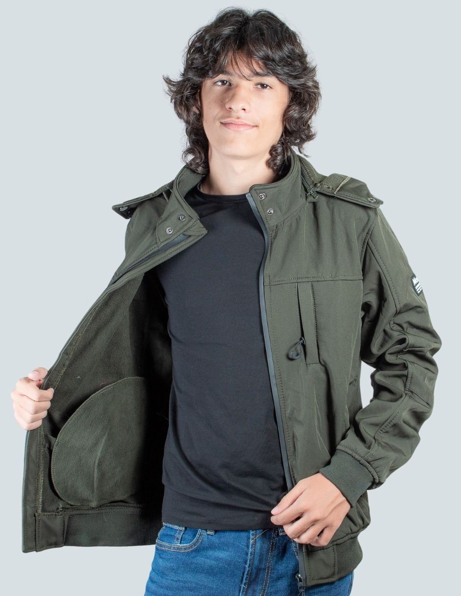 Chamarra casual tipo neopreno abrigada RIB