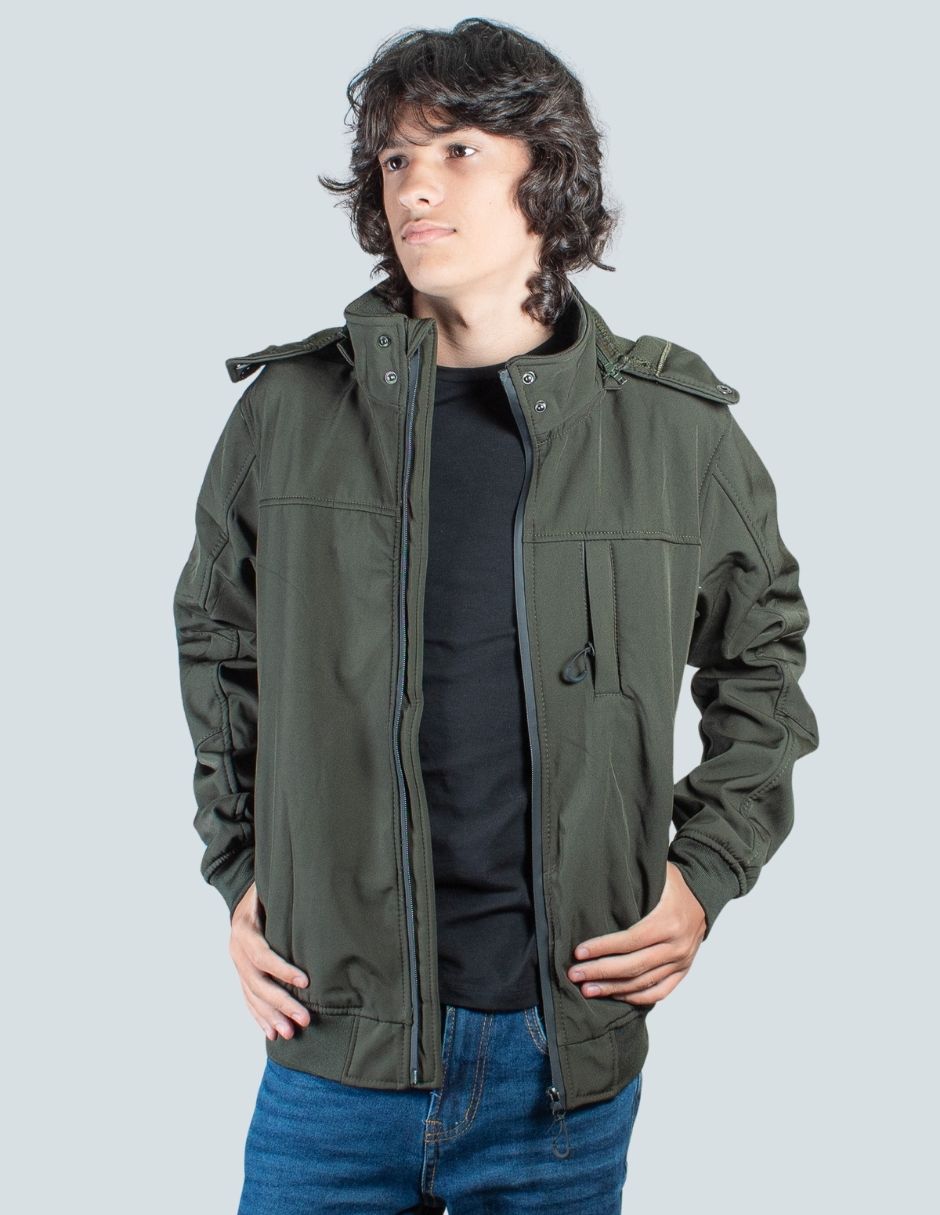 Chamarra casual tipo neopreno abrigada RIB