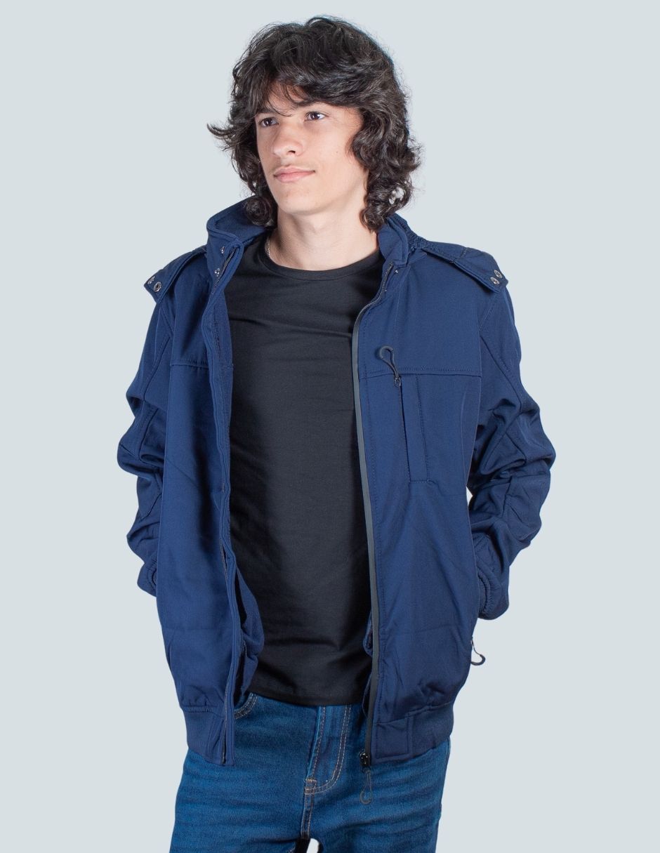 Chamarra casual tipo neopreno abrigada RIB
