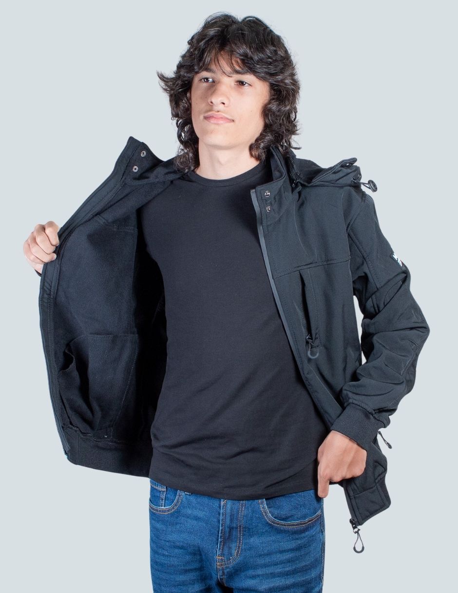 Chamarra casual tipo neopreno abrigada RIB