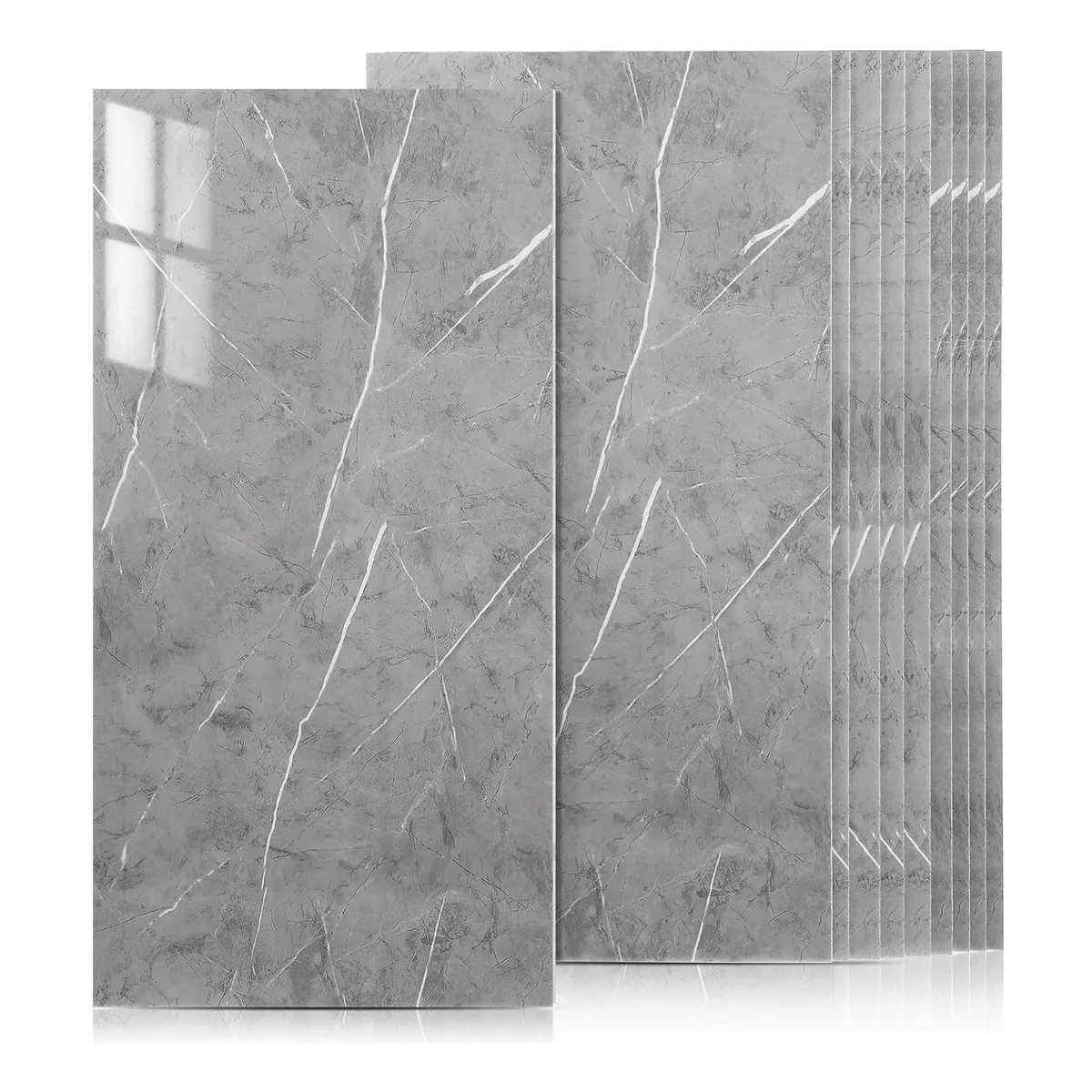 Paneles Autoadhesivos Pared Imitan Ladrillo De Mármol 20pcs Gris